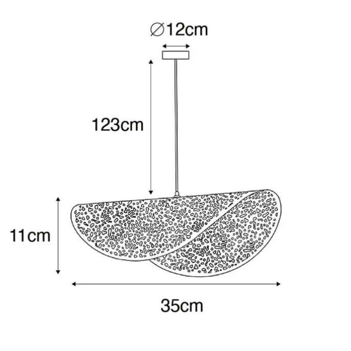 Orientalische Hängelampe schwarz mit Gold 35 cm - Japke