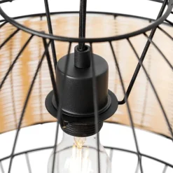 Orientalische Hängelampe schwarz mit Rattan 38 cm - Emir
