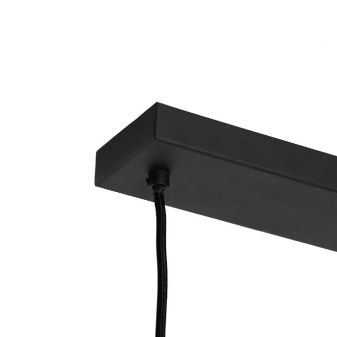 Orientalische Hängelampe schwarz mit natürlichem Bambus, 3-flammig – Pua