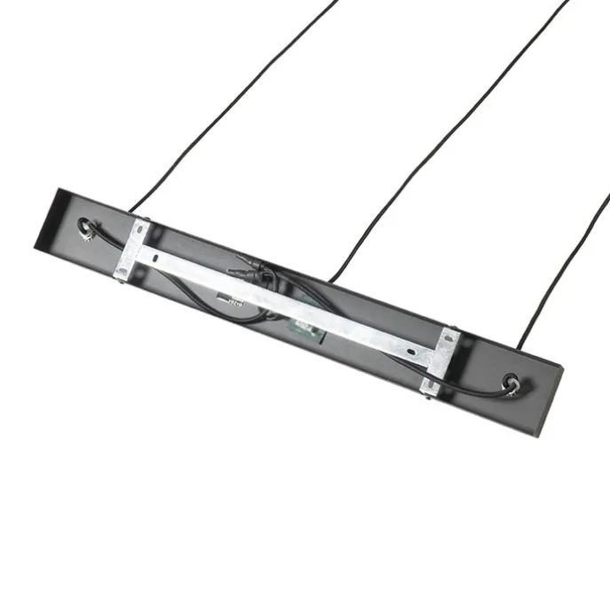 Orientalische Hängelampe schwarz mit Rattan 3-flammig länglich - Akira