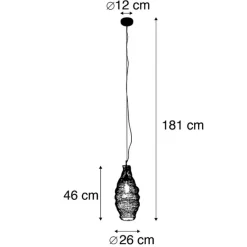 Orientalische Hängelampe schwarz - Nidum Rombo