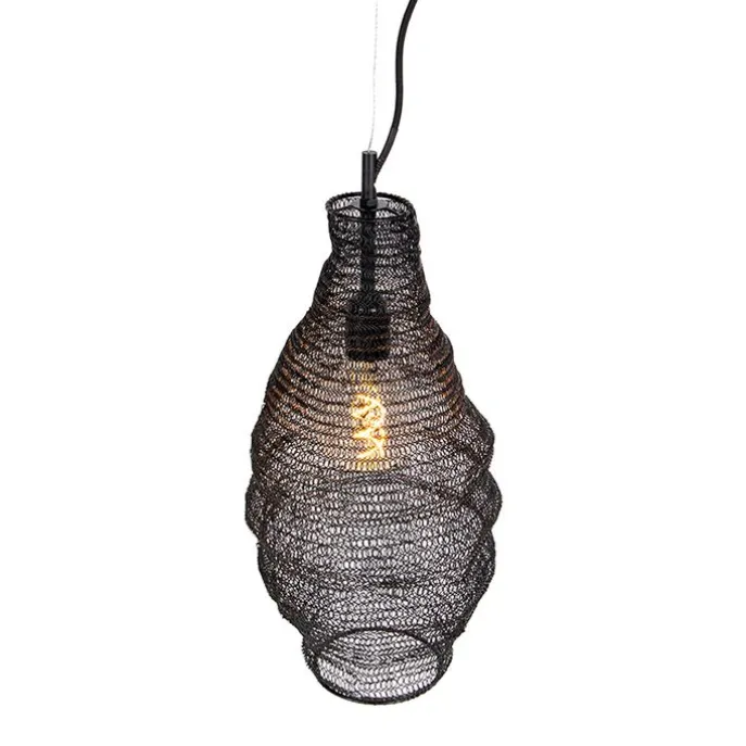 Orientalische Hängelampe schwarz - Nidum Rombo