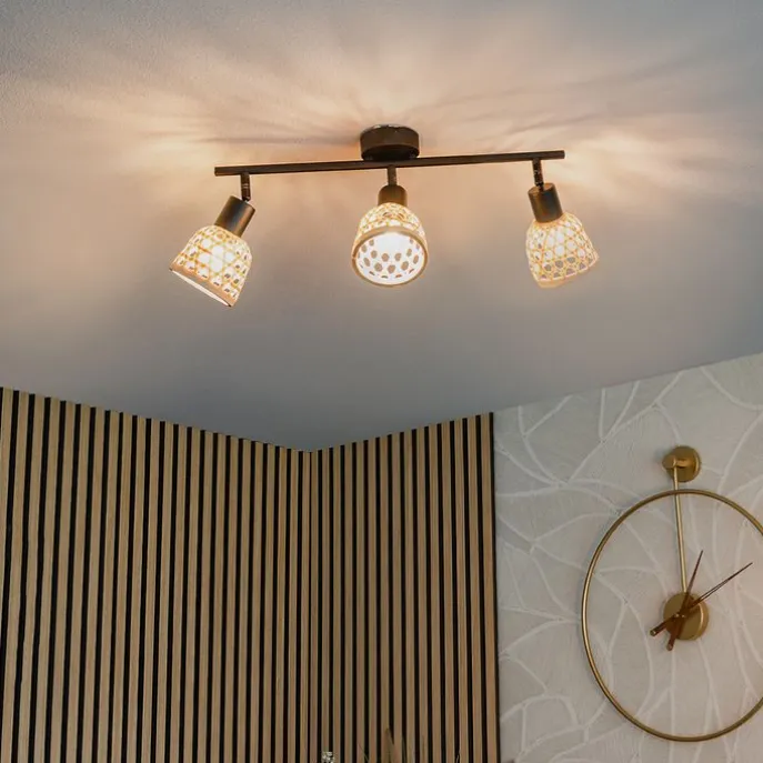 Orientalischer Spot schwarz mit Bambus 3-flammig - Rayan