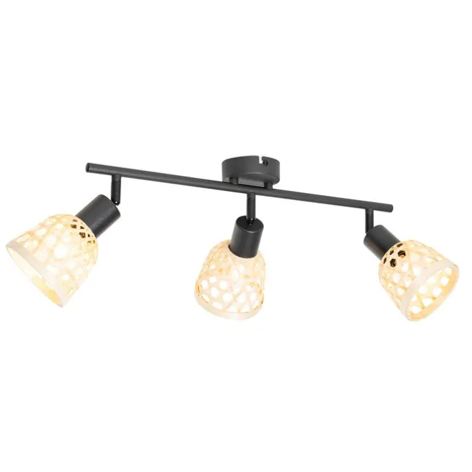 Orientalischer Spot schwarz mit Bambus 3-flammig - Rayan
