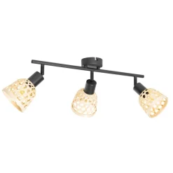 Orientalischer Spot schwarz mit Bambus 3-flammig - Rayan