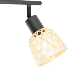 Orientalischer Spot schwarz mit Bambus 3-flammig - Rayan