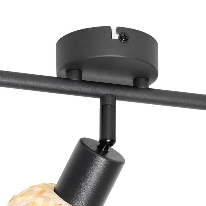 Orientalischer Spot schwarz mit Bambus 3-flammig - Rayan