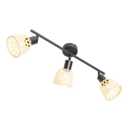 Orientalischer Spot schwarz mit Bambus 3-flammig - Rayan