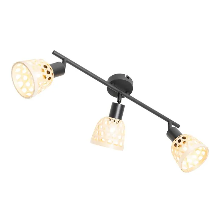 Orientalischer Spot schwarz mit Bambus 3-flammig - Rayan