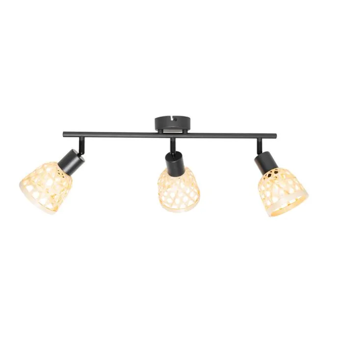 Orientalischer Spot schwarz mit Bambus 3-flammig - Rayan