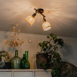 Orientalischer Spot schwarz mit Bambus 2-flammig - Rayan