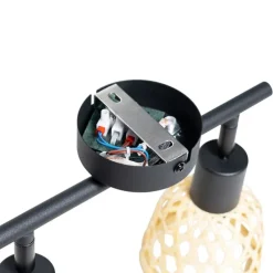 Orientalischer Spot schwarz mit Bambus 2-flammig - Rayan