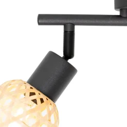 Orientalischer Spot schwarz mit Bambus 2-flammig - Rayan