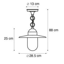 Outdoor ländliche Hängelampe anthrazit IP44 - Kansas Graphit