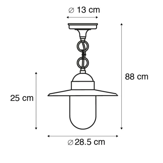Outdoor ländliche Hängelampe anthrazit IP44 - Kansas Graphit