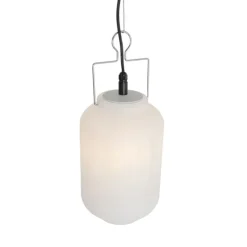 Outdoor-Hängelampe weiß 20 cm mit Stecker IP44 - Pion
