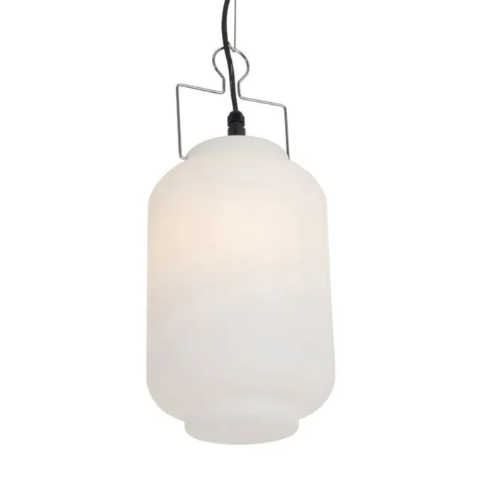 Outdoor-Hängelampe weiß 20 cm mit Stecker IP44 - Pion