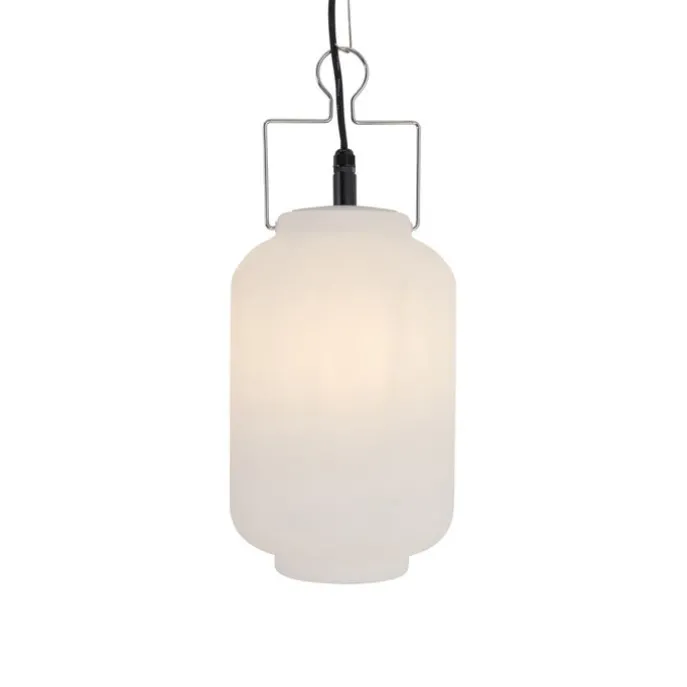 Outdoor-Hängelampe weiß 20 cm mit Stecker IP44 - Pion