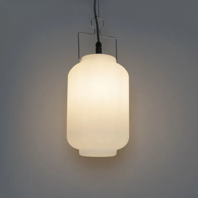 Outdoor-Hängelampe weiß 20 cm mit Stecker IP44 - Pion