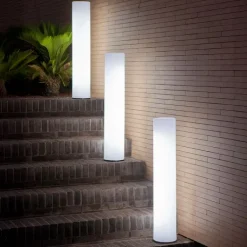Outdoor-Stehleuchte weiß inkl. LED IP65 Wiederaufladbar RGBW - Fity