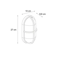 Outdoor-Wandleuchte schwarz oval IP65 - Target