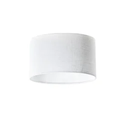 Ovaler Leuchten-Schirm aus Leinen weiß 25/16/15