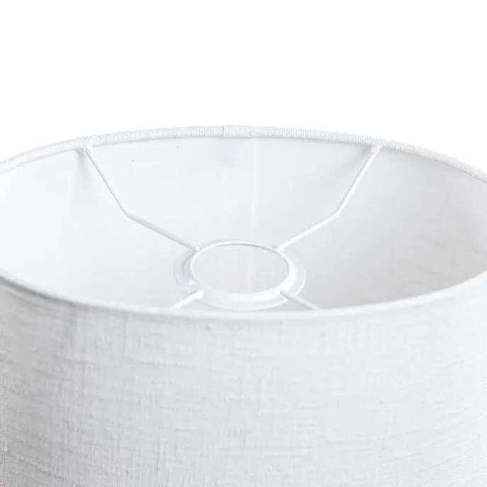 Ovaler Leuchten-Schirm aus Leinen weiß 25/16/15