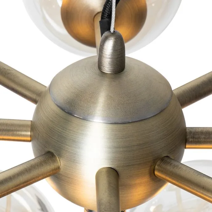 Pendelleuchte Bronze mit Bernsteinglas 13 Lichter - Bianca