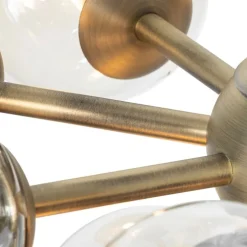 Pendelleuchte Bronze mit Bernsteinglas 13 Lichter - Bianca