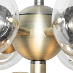 Pendelleuchte Bronze mit Bernsteinglas 13 Lichter - Bianca