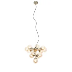 Pendelleuchte Bronze mit Bernsteinglas 13 Lichter - Bianca