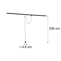 Pendelleuchte Dunkelbronze für Schienensystem 1-phasig - Iconic Cavalux