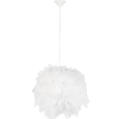 Pendelleuchte im Landhausstil weiß mit Federn - Feather