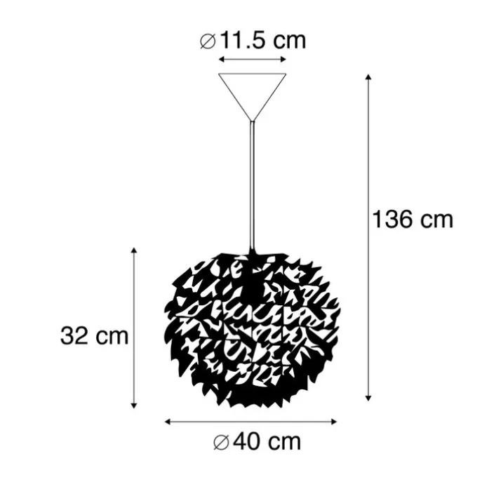 Pendelleuchte im Landhausstil weiß mit Federn - Feather