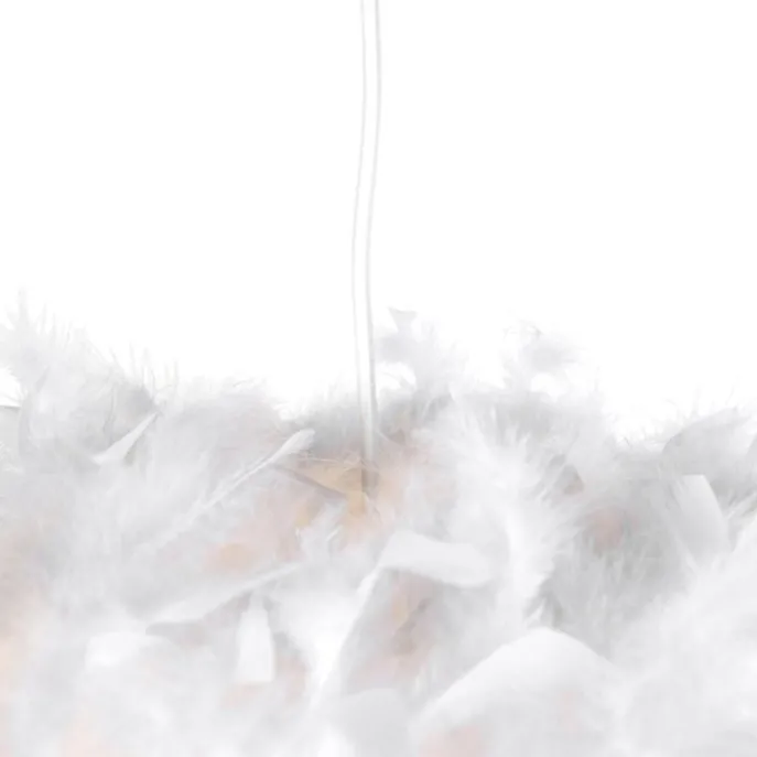 Pendelleuchte im Landhausstil weiß mit Federn - Feather