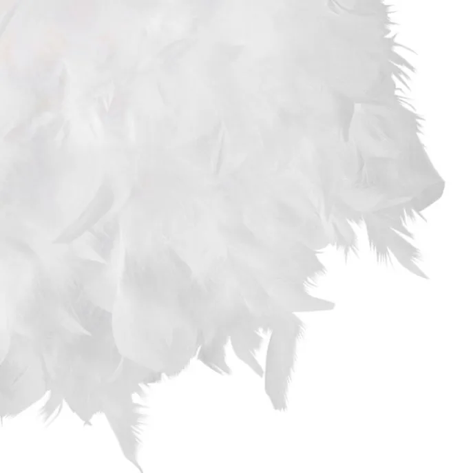 Pendelleuchte im Landhausstil weiß mit Federn - Feather