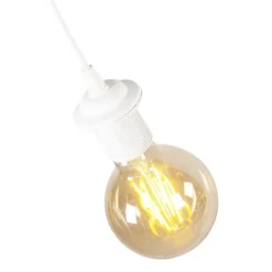 Pendelleuchte im Landhausstil weiß mit Federn - Feather