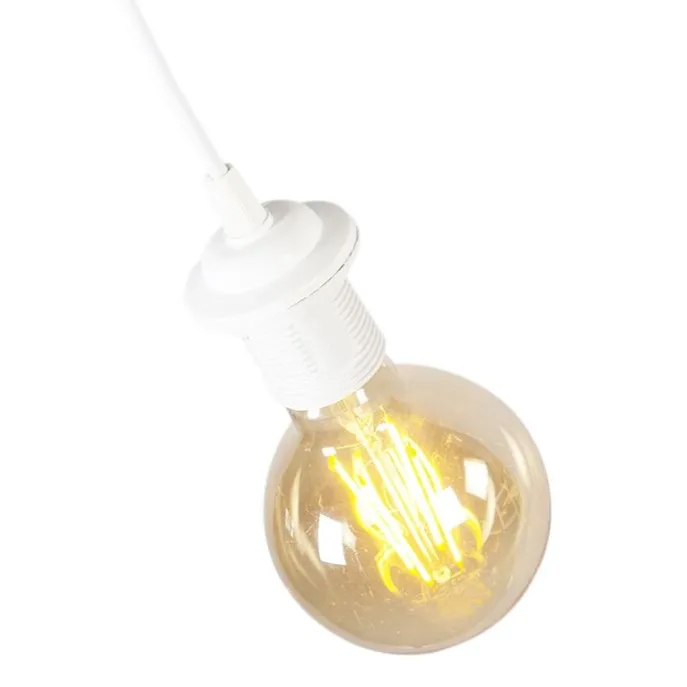 Pendelleuchte im Landhausstil weiß mit Federn - Feather