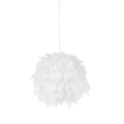 Pendelleuchte im Landhausstil weiß mit Federn - Feather