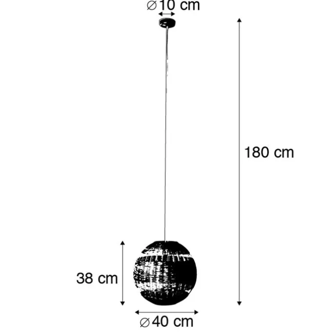 Pendelleuchte im Landhausstil weiß mit Rattan - Rattan