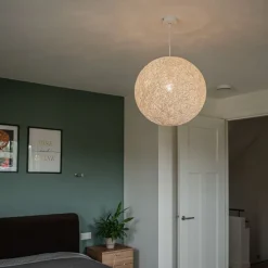 Pendelleuchte im Landhausstil weiße Kugel 60cm - Corda