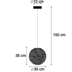 Pendelleuchte im Landhausstil weiße Kugel 35cm - Corda