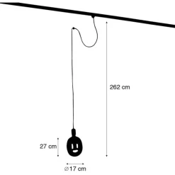 Pendelleuchte mit Schienenaufhängung schwarz inkl. LED G170 - Cavalux