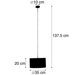 Pendelleuchte mit Veloursschirm rot/gold 35 cm - Combi