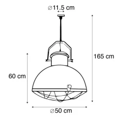 Pendelleuchte rost mit goldener Innenseite - Engine