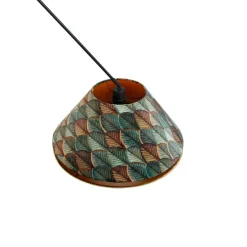 Pendelleuchte Schwarz mit Doppeltem Samtlampenschirm Blattdesign und Beige - Blitz