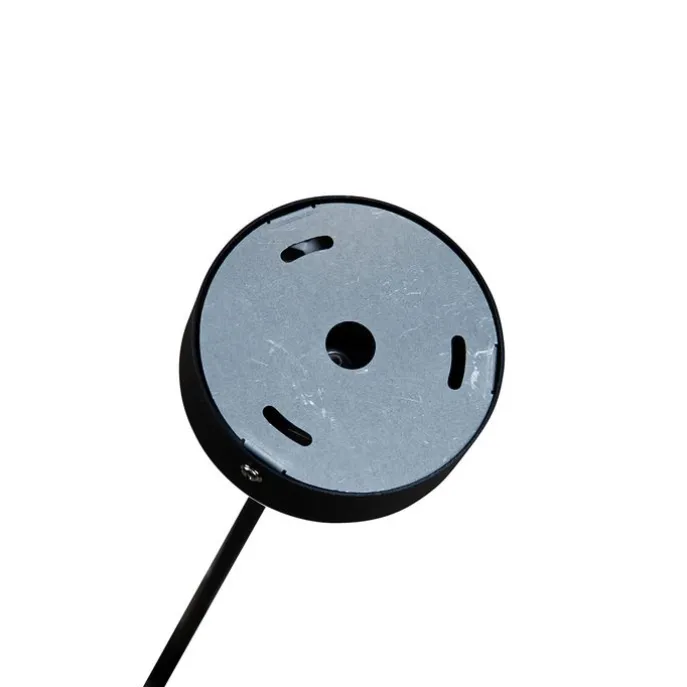 Pendelleuchte Schwarz mit Doppeltem Samtlampenschirm Blattdesign und Beige - Blitz