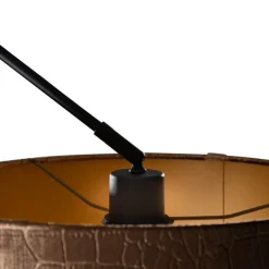 Pendelleuchte schwarz mit Samtschirm Krokodil-Design 35cm - Blitz