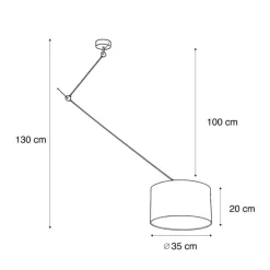 Pendelleuchte schwarz mit Samtschirm Krokodil-Design 35cm - Blitz