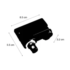Pendelleuchtenadapter für 3-Phasen-Schiene schwarz - 3-phasig